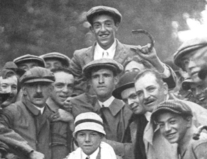 Victorious Francis Oumet after the 1913 U.S. Open